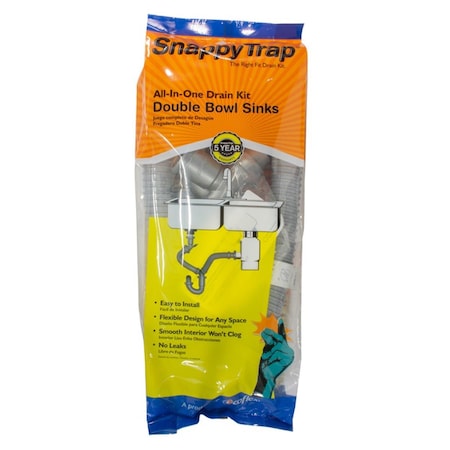 SNAPPY TRAP 1.5 in. Dia. PVC Double Sink Drain Kit SN7914